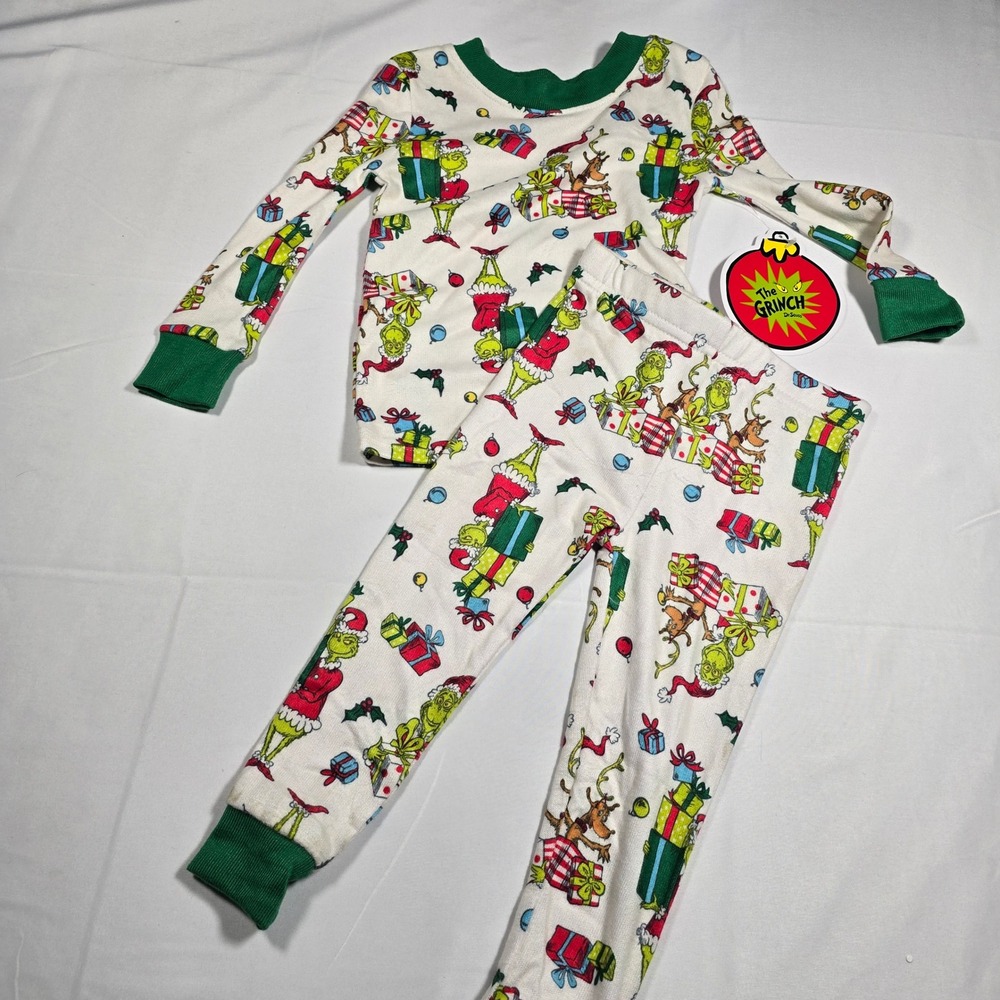Dr Seuss The Grinch 12 Mo Christmas Pajamas Kids 2 Piece Set Long Sleeve m‎
